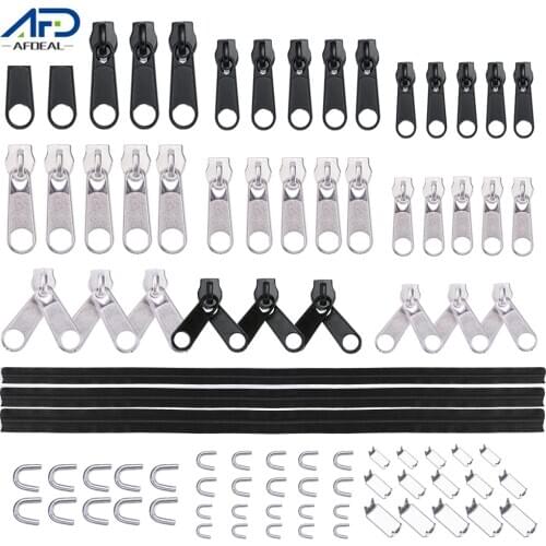 87pcs/set Zipper Repair Kit Replacement Metal Zip Head Accessories Tool for Broken Wearable Sliders Zippers Sewing Clothes