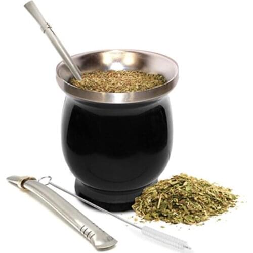 NEW Yerba Mate Tea Cup Drinkware Teaware Insulated Cup Stainless Steel Straw Spoon Special Gourd Cup Mug