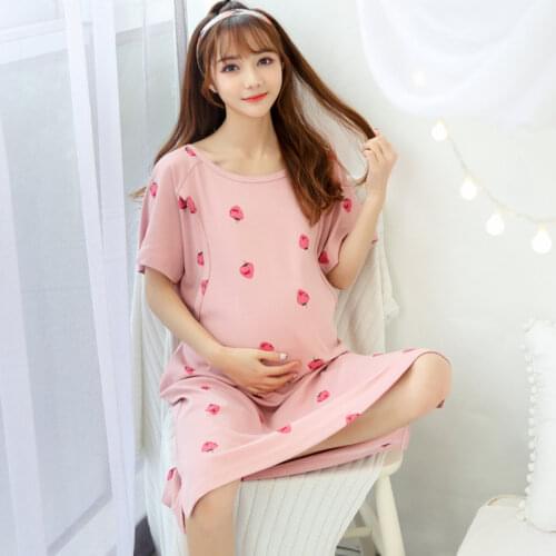New Maternity Breastfeeding Nursing Nightgown Room Wear Sleepwear Nightie Mother Nightwear Breast Feeding Pajamas PregnancyDress
