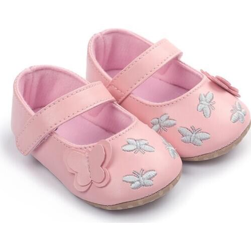 0-18M Autumn Ins Baby Girls Cute Newborn First Walker Crib Shoes Kids Princess Soft Sole Non-Slip Bottom Footwear