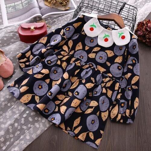 Baby Girl Princess Dress 2018 Autumn Long Sleeve Irregular Printing Party Dress Kids Dresses for Girls Vestido Infantil 2-7 Year