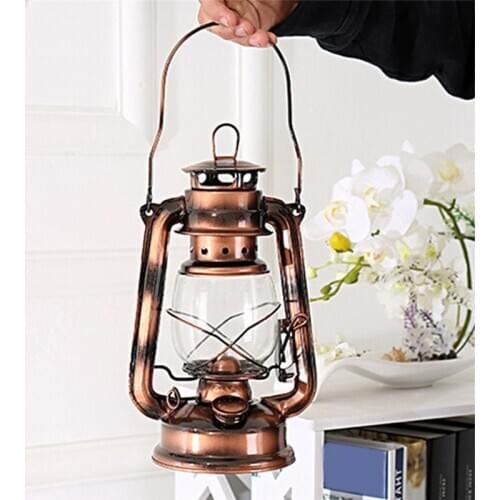 Portable 25CM Retro Camping Lighting Kerosene Lamp Outdoor Camping Tent Lamp Metal Camping light Household Emergency Lamp