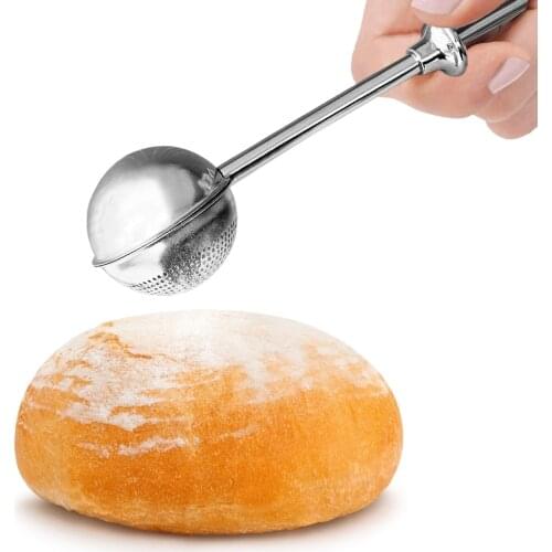 Durable Stainless Steel Flour Dusting Wand Sifter Duster With Lid Powdered Sugar Shaker Dispenser Flour Sifter For Baking Tools