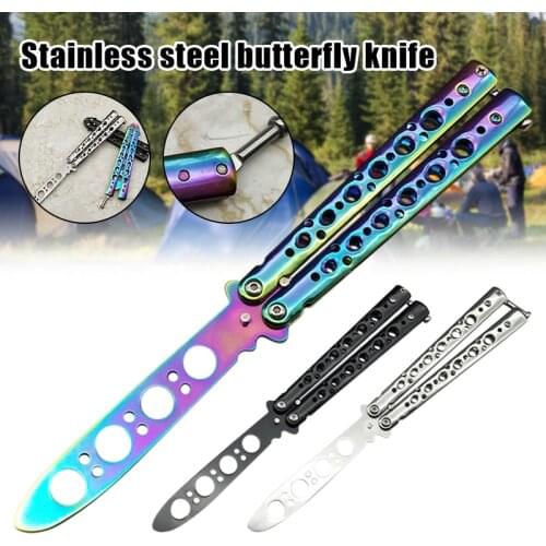 Beginner Butterfly Knife trainer csgo Butterfly Practice Cutter Training Cutter All-Steel Unedged Butterfly Sword Play Cutter D1