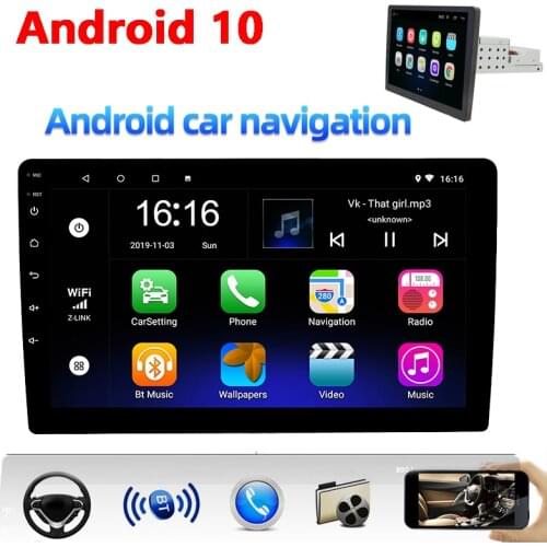 Android 10 Adjustable Car Stereo Radio GPS Navigation WiFi Bluetooth Quad-Core MP5 Multimedia Player Universal
