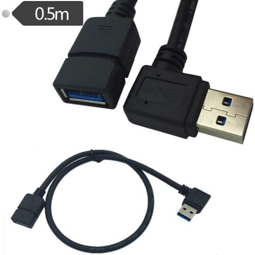 USB3.0 data cable USB extension cable AM-AF AM right side bend 90 degree elbow extension cable data cable 0.5M