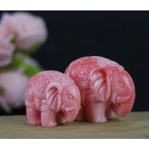 WEIYU 5pcs Synthetic Coral Spacer Beads Animal Elephant Pendant Beads 3D Charms Fit For Handmade Necklace DIY Jewelry Making