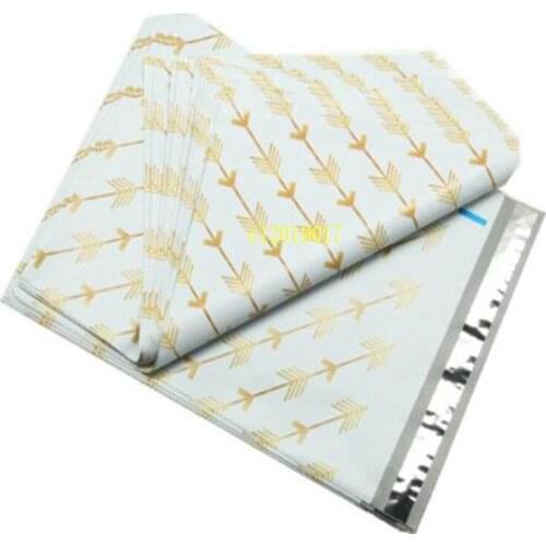 1000pcs/lot Golden Arrow pattern Plastic Post Mail Bags Poly Mailer Self Sealing Mailer Packaging Envelope Courier express bag