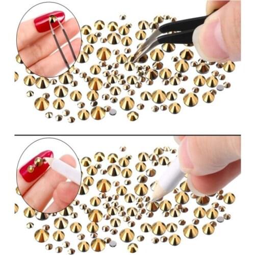 2000pcs 2-6mm Round Flat Bottom Drill DIY Nail Accesoires Designer Charms Manicure Glitter Diamond Nail Decoration Supplies