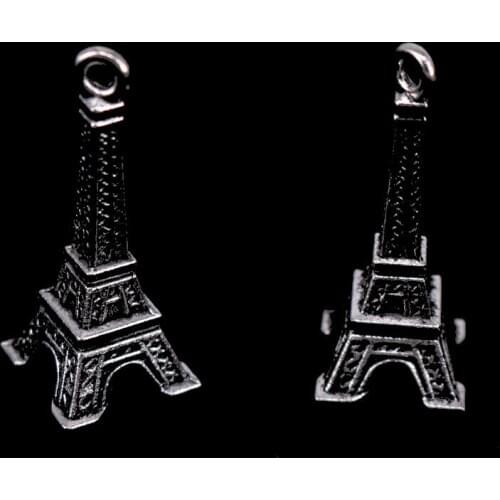 3pcs Tibetan Silver Eiffel Tower Charms Pendants DIY Jewelry for Necklace Bracelet Making Accessaries 40X16mm