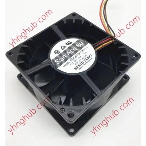 Sanyo Denki 9G0812P1K111 DC 12V 1.8A 80x80x38mm 4-wire Server Cooling Fan