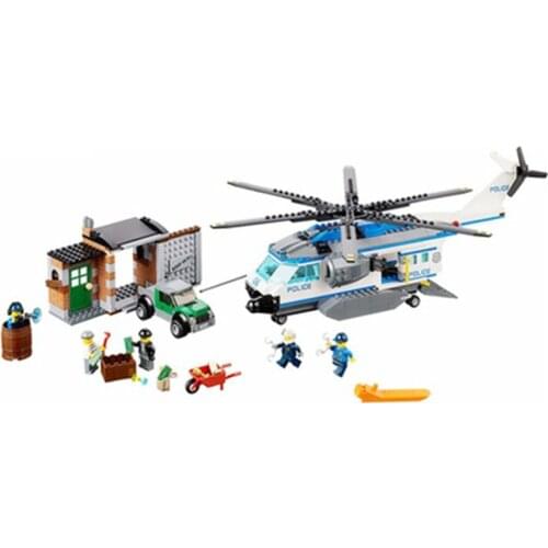 528PCS 10423 City Series Inspection Helicopter 60046 Childrens Building Block Toy Gifts