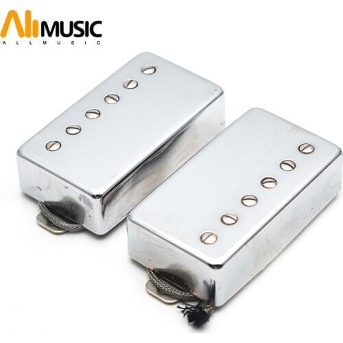 Alnico 5 LP Humbucker Guitar Pickup Set Chrome Neck & Bridge Alnico V Pickup Chrome