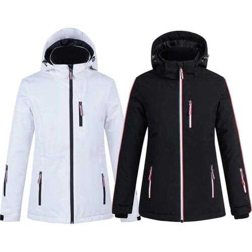 White and Black Womens Snow Suit Snowboarding Clothing Winter Outdoor Wear Coats Waterproof Costumes Skiing Jackets For Girls