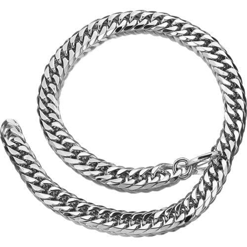 Granny Chic xxxtentacion Chains Men Hip Hop Jewelry Silver Color Thick 316L Stainless Steel Big Chunky Necklace width 15mm