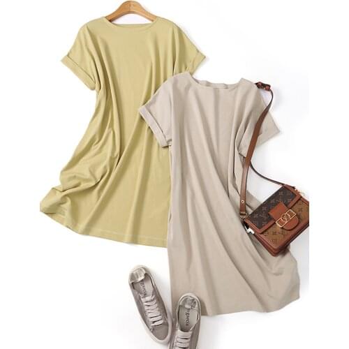 Japanese Gao local designers long and loose T-shirt dress with strong tone