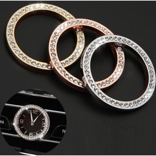 For Mercedes Benz W205 E260 C E CLS S Class Car Interior Center Control Clock Watches Time Ring Cover Artificial Crystal Decor