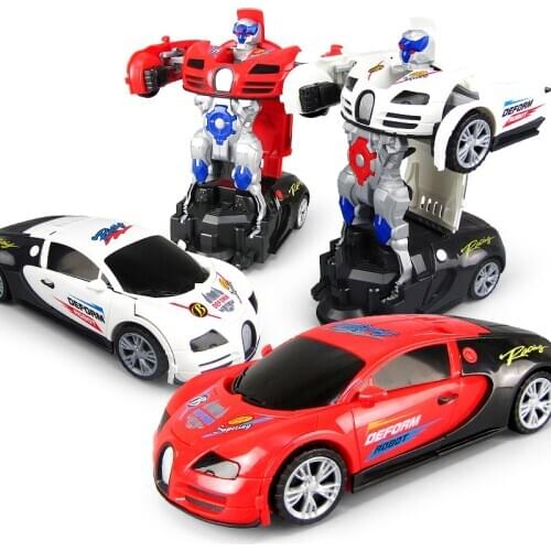 Electronic Deformation Music Car Cool Light Transformation Robot Toys Univeral Wheel Glowing Kids Children Gift