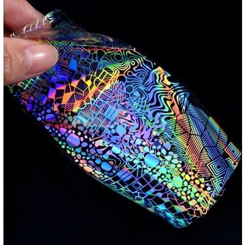 8 Pcs Holographic Laser Nail Foil 4*20cm Geometric Xmas Unicorn Rose Flower Nail Art Transfer Sticker Manicure Decoration