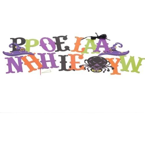 Halloween Banner Decoration Pumpkin Light Hanging Ghost Fireplace Scarf Cupcake Topper Wrapper Halloween Party Decor For Home