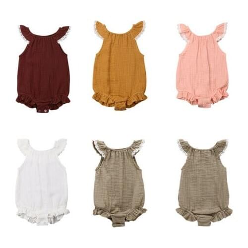 Newborn Toddler Baby Boy Girl Sleeveless Bodysuit Jumpsuit Playsuit Outfit Clothes
