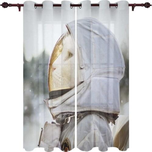 Cat Spacesuit Modern Living Room Curtains Polyester Used In Kitchens Used In Bedroom Window Decorations Custom Size