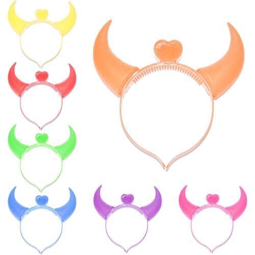 Hot Sell LED Devil Horn Light Up Headband Flashing Horn Halloween Christmas Party Decor