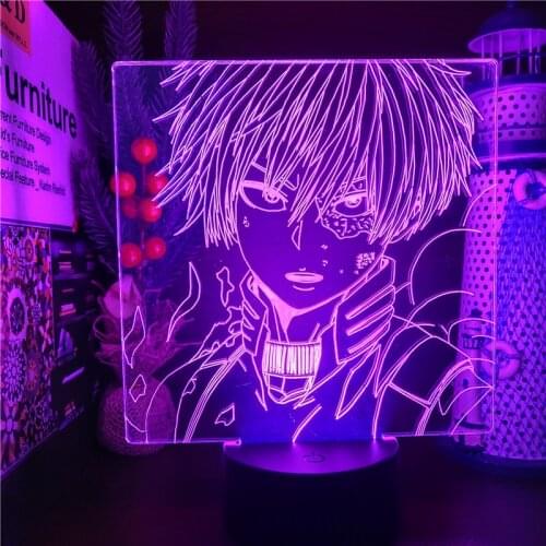 My Hero Academia Anime Night Lights Todoroki Shoto 3D Led Boku no Hero Academia Bedroom Decor Christmas Gift Collection Lampara