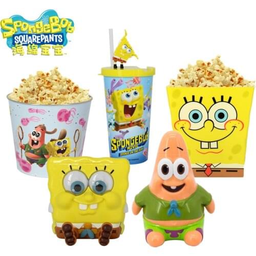 Cartoon Sponges doll straw cup Bob water kettle girl boy children water bottle cinema accessories