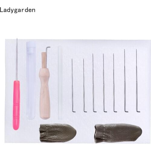 13PCS DIY Felting Tools Felt Kit Needle Craft Kit Awl Leather Finger Cot Wool Felting Weaving Handmade Needlework Spinning Tool