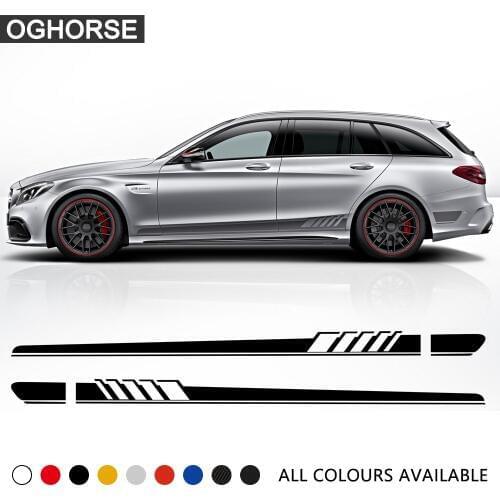 Edition 1 Racing Side Stripe Skirt Vinyl Decal Sticker for Mercedes Benz C Class S205 Estate C180 C200 C300 C63 AMG Accessories