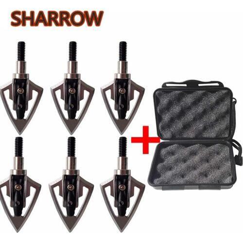 6Pcs 100Gr Archery Arrowheads Point Tips with Storage Box 6 Blades Arrow Head Screw Broadhead For Hunting Shooting Accessories