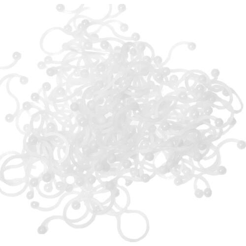 New White Nylon Round Tips Twist Lock Cable Tie 100 Pcs