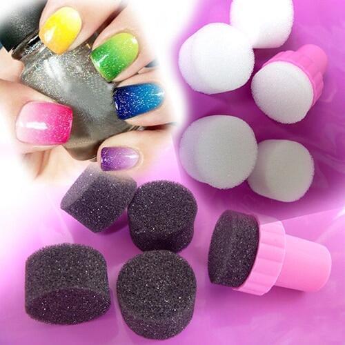 New Black White Nail Art Stamping Stamper Sponge Shade Transfer DIY Tool Set