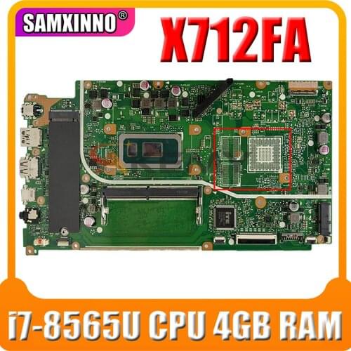 Akemy X712FA original mainboard with i7-8565U CPU 4GB RAM GM For asus vivobook Q 17 X712F X712FA laptop motherboard mainboard