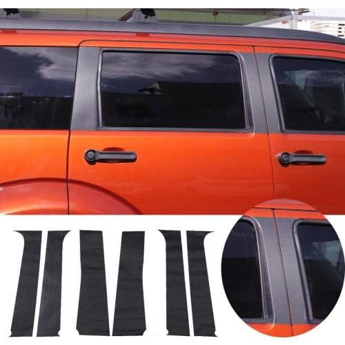 Fit for Dodge Nitro 2007-2012 Carbon Fiber Door Window Pillar Posts Cover Decorative Trim Exterior Car Accessories