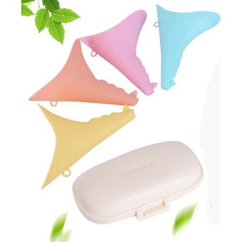 Portable Foldable Female Silicone Urine Funnel Woman Pee Toilet Camping Or Outdoor Traveling Emergency Urine Bag