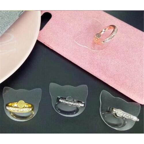 UVR Transparent Cat Finger Ring Smartphone Phone Stand Holder Mobile Phone Diamond Holder Stand For iPhone Huawei All Phone