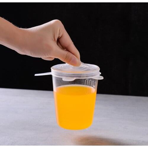 6PCS Bowl Dish Saran Wrap Silicone Cover Stretch Vacuum Kitchen Storage Reusable Organizer Fruit Food Glass Cup Sealed Safe Lids
