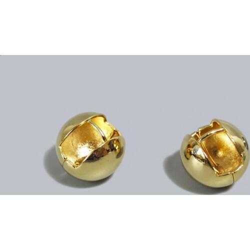 SRCOI 2019 New Fashion Gold Color Geometric Ball Hoops Earrings Simple Glossy Metal Round Basket Bag Earrings For Woman Party