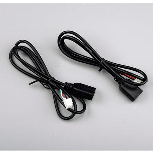 Universal 78 cm Black Front 4Pin & 6Pin Connector USB Extension Cable Adapter Fit For Android Car Radio Stereo