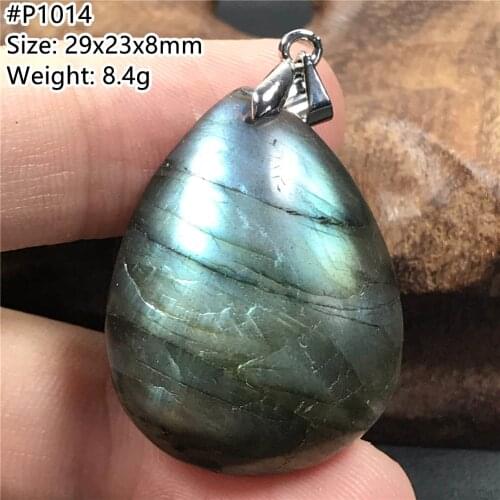 Top Natural Labradorite Pendant Jewelry For Women Lady Man Gift Crystal Silver Stone Yellow Blue Light Beads Moonstone AAAAA