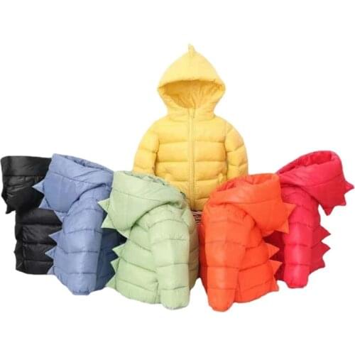 Cute Baby Outerwear Winter Lovely Dinosaur Style Boys Girls Children Kids Cotton Coats