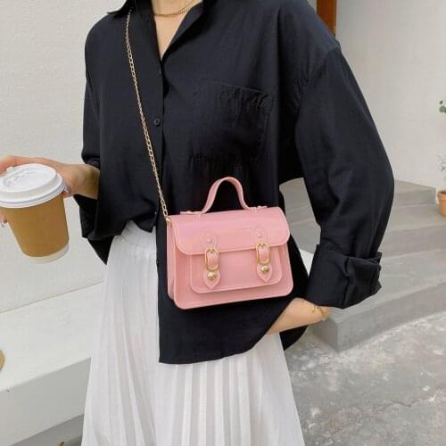 Womens Small Handbag 2021 Trend Candy Colors Cambridge Bag Summer Wallet Chain Party Fashion Patent Leather Shoulder Bag Ladies