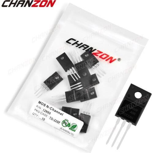 10pcs 12N60 TO-220F N-Channel Mosfet Bipolar Junction Transistor BJT SIC Mos Fets Triode Tube 12A 600V Integrated Circuits