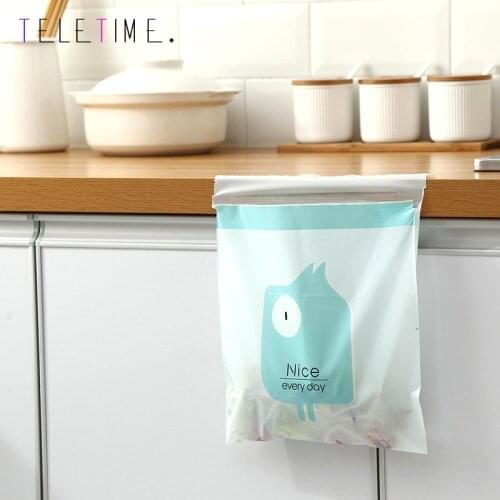 15pcs/lot Hanging Car Trash Bag Cute Cartoon Office Self-adhesive Garbage Bags Disposable Cleaning Bags Kitchen Accessories