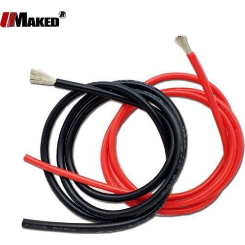2Meter(7.9in) 2 Colors Heat-resistant cable Soft silicone wire 10 12 14 16 18 20 22 24 26 28 30AWG tinned copper silicone lines