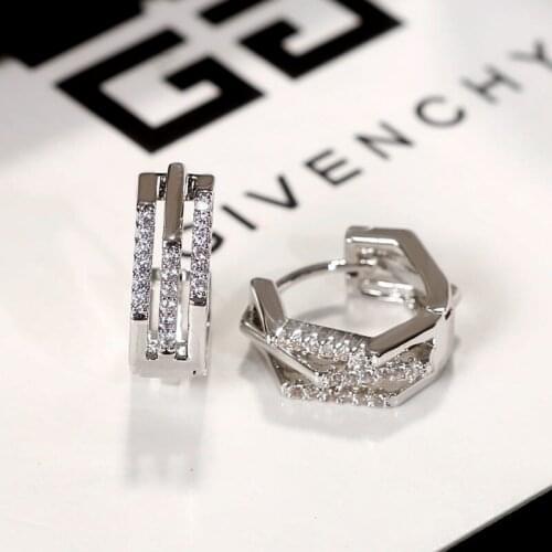 2021 New Korea Fashion Concise Style Geometric Earrings Rose Golden Hexagonal Earring for Woman Elegant Jewelry Wholesale