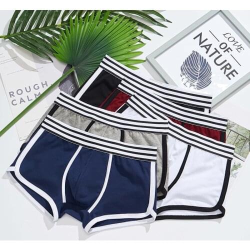 3pieces/Lot Men Underwear Cotton Men Boxers Shorts Mens Panties Breathable Solid sport