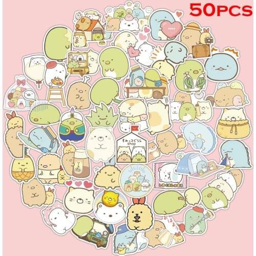 50pcs Anime Sumikkogurashi stickers for DIY suitcase bicycle skateboard childrens toy stickers waterproof graffiti stickers